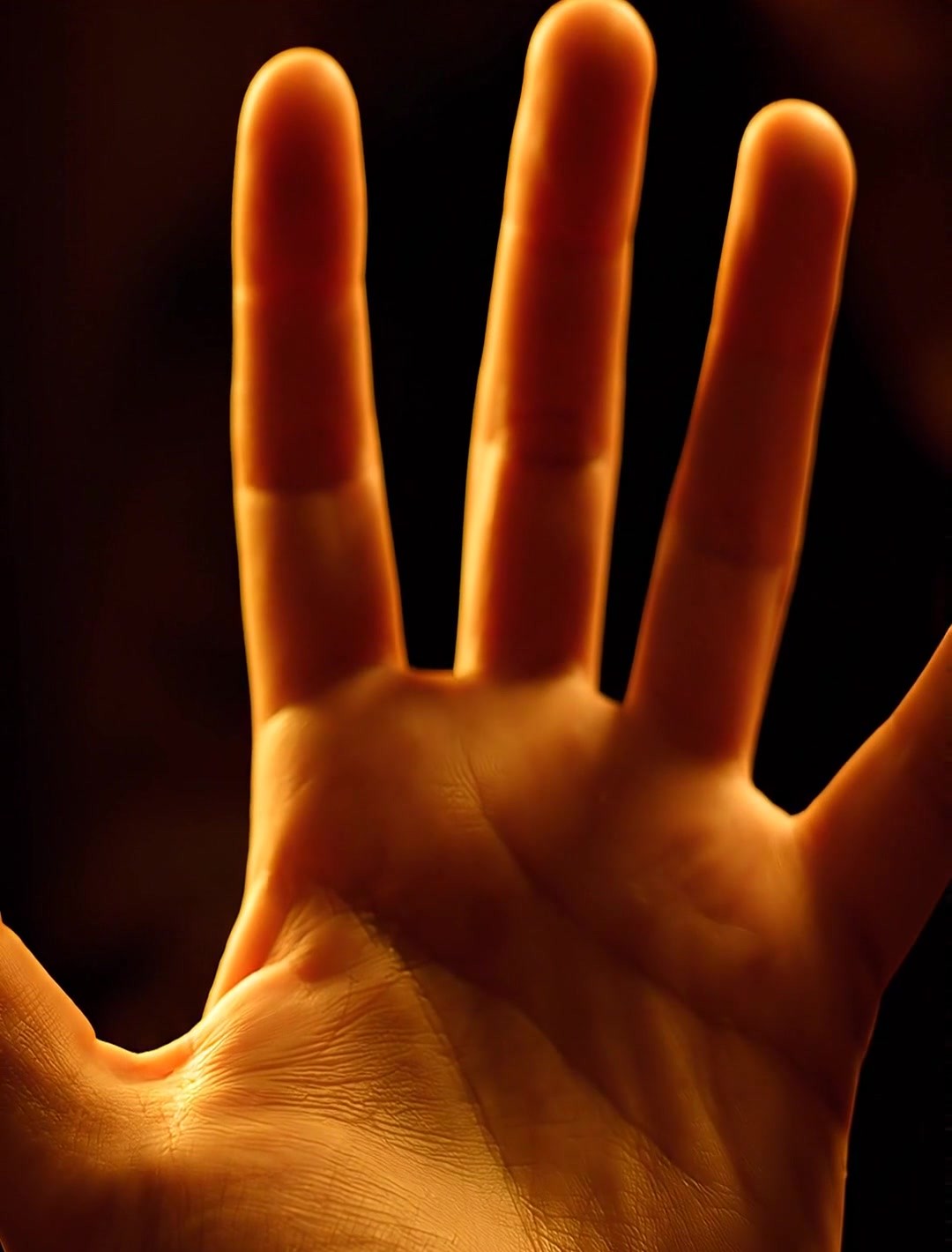 Open palm in golden light